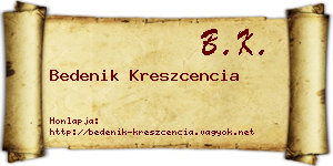 Bedenik Kreszcencia névjegykártya